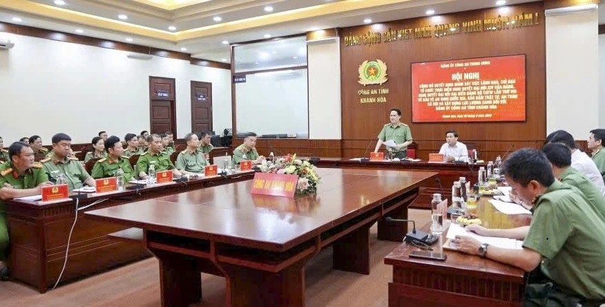 Đảng ủy Công an Trung ương công bố quyết định kiểm tra, giám sát Đảng ủy Công an tỉnh Khánh Hòa