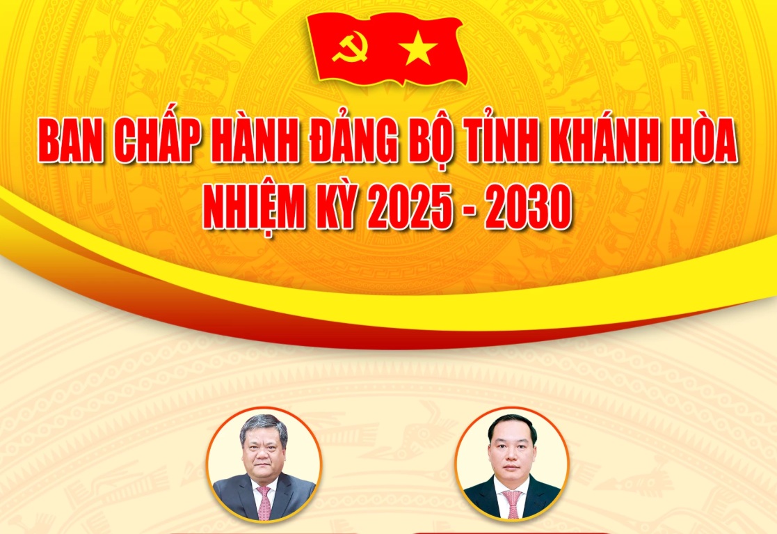 [Infographic] Ban Chấp hành Đảng bộ tỉnh Khánh Hòa, nhiệm kỳ 2025 - 2030