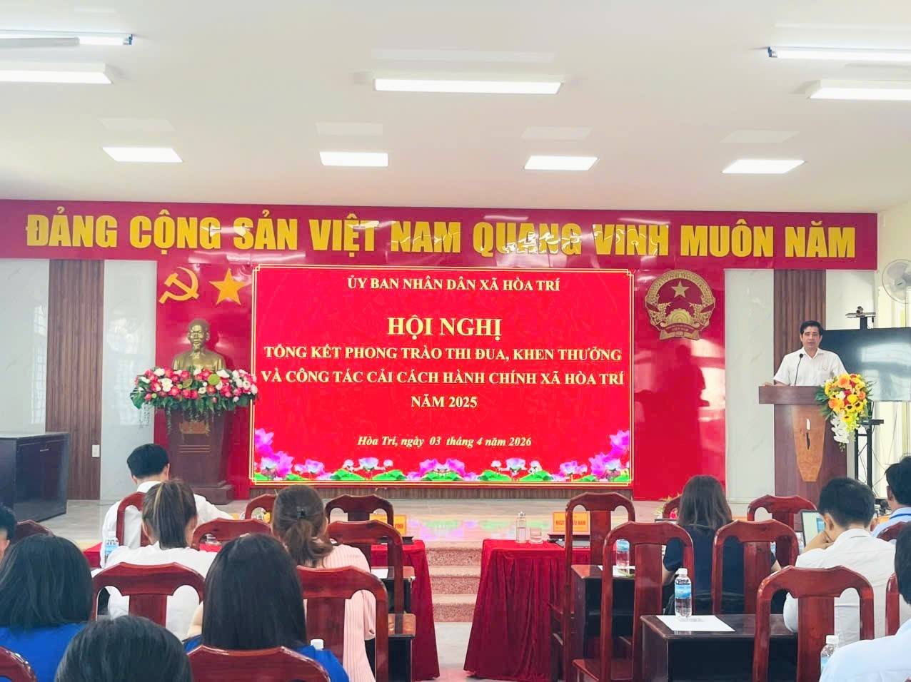 Xã Hòa Trí tổ chức Hội nghị tổng kết phong trào thi đua, khen thưởng và công tác cải cách hành chính năm 2025