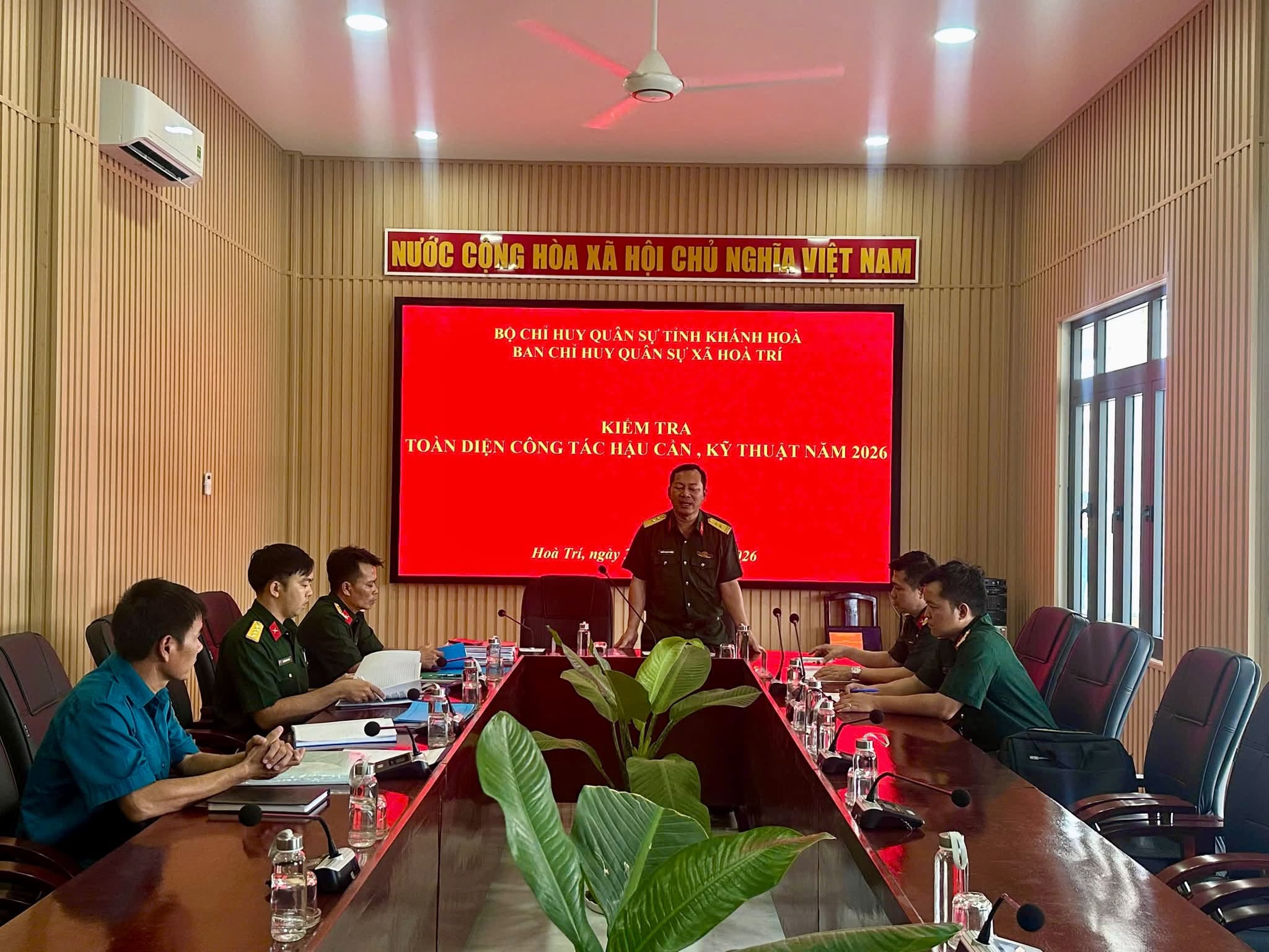 Ban Chỉ huy Quân sự xã Hòa Trí phục vụ  kiểm tra toàn diện công tác Hậu cần - Kỹ thuật năm 2026