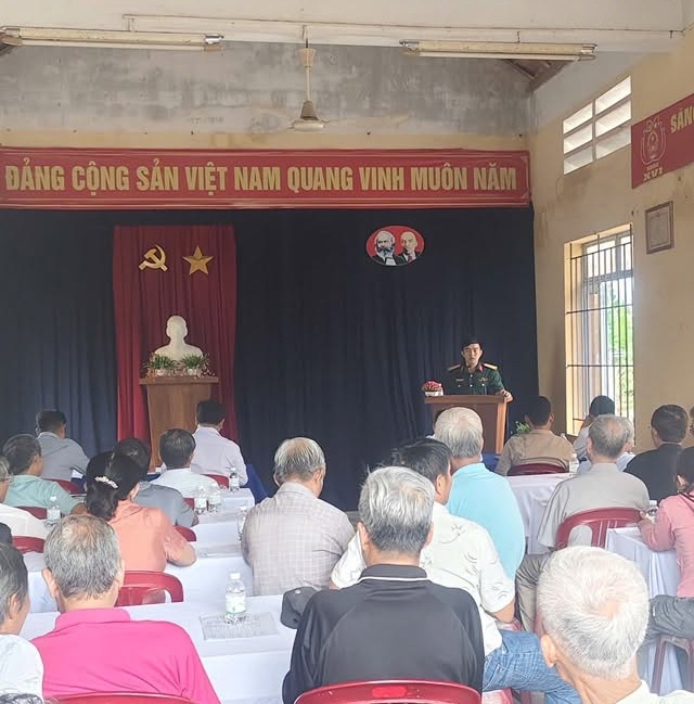 Ban Chỉ huy Quân sự xã Hòa Trí tham dự  Hội nghị tuyên truyền, vận dộng cung cấp thông tin về mộ liệt sỹ tại thôn Quảng Cư