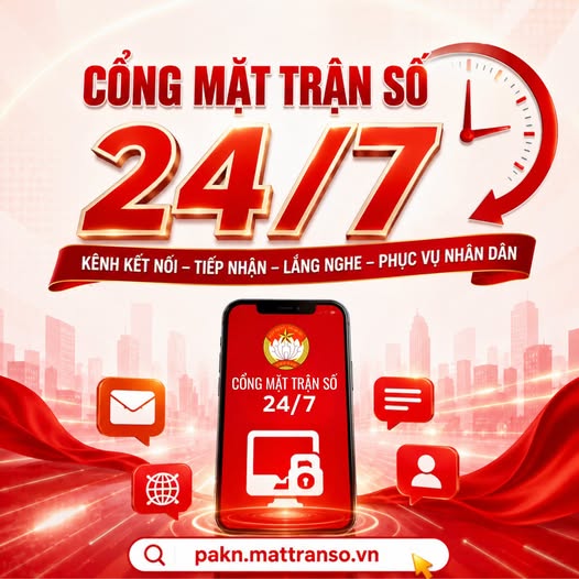 CỔNG MẶT TRẬN SỐ 24/7 - KÊNH KẾT NỐI GIỮA NHÂN DÂN VÀ MẶT TRẬN