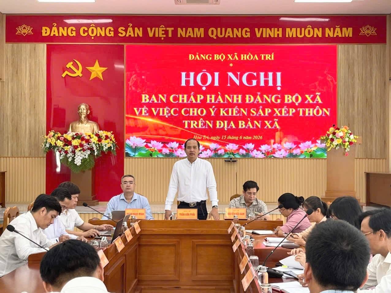 Hội nghị Ban Chấp hành Đảng bộ xã Hòa Trí – Cho ý kiến việc sắp xếp thôn trên địa bàn xã