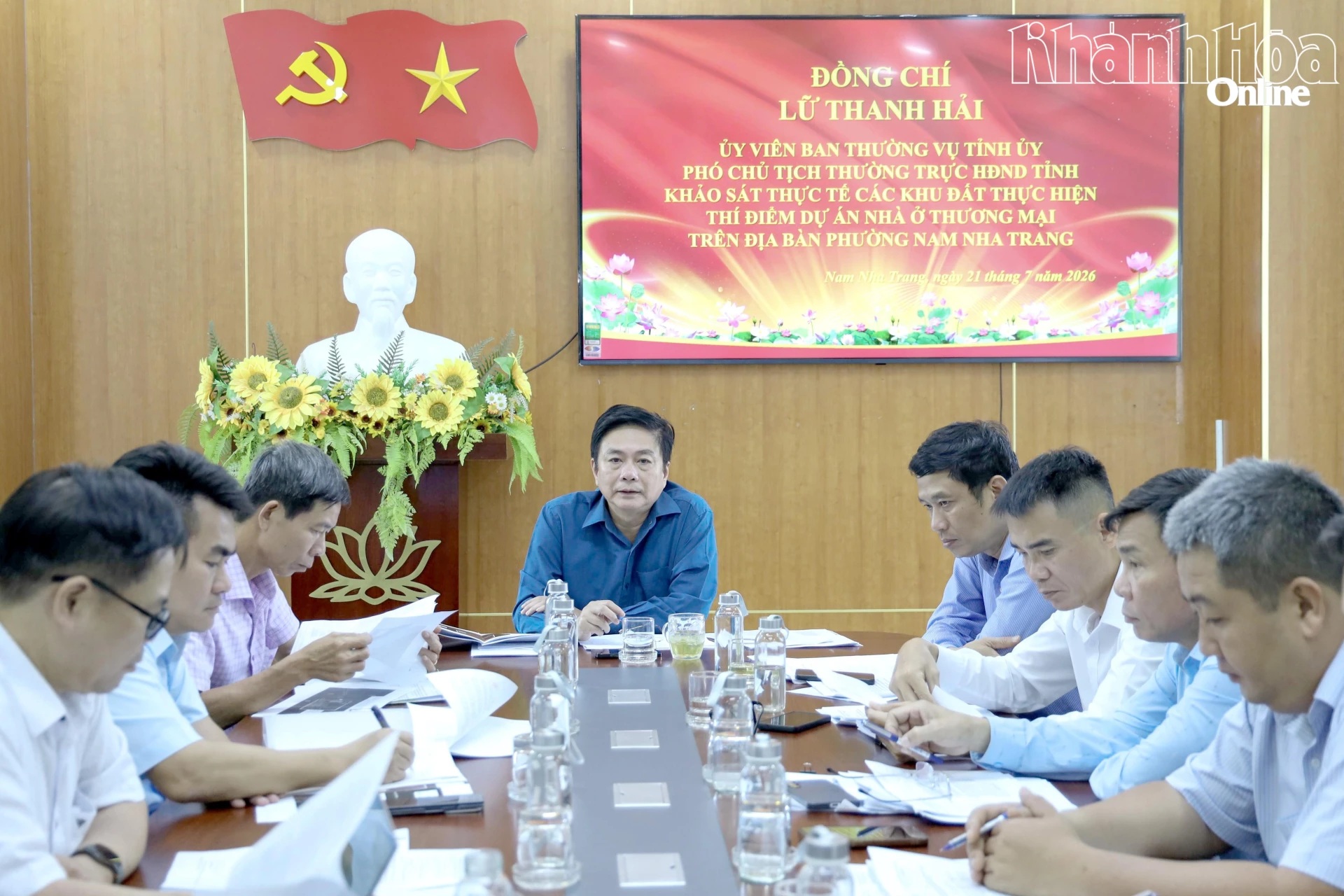 Phó Chủ tịch Thường trực HĐND tỉnh Lữ Thanh Hải khảo sát các khu đất thí điểm dự án nhà ở thương mại